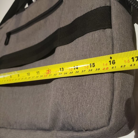 PX Los Angeles laptop bag grey black shoulder strap hand grips multiple pockets - Picture 11 of 13